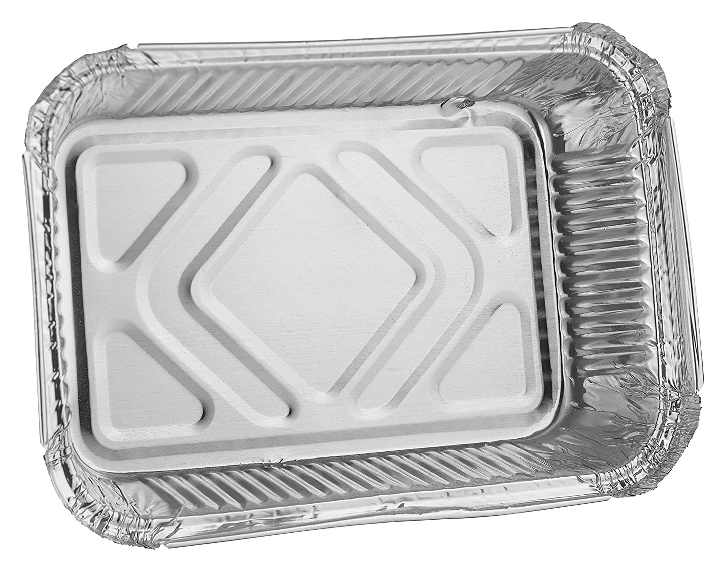 Aluminum Pan Oblong Take Out Foil Baking Containers with Dome Lids (1LB, 1 1/2LB, 2 1/2LB) (Shallow & Deep)