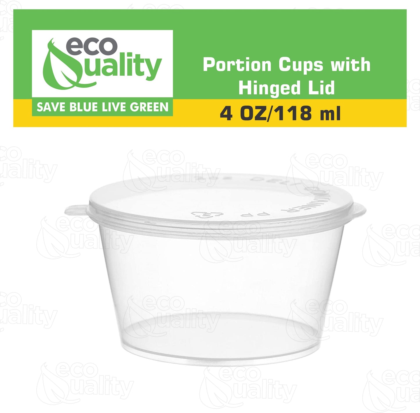 Clear Portion Plastic Cup with Hinged Lid Leak Proof Disposable Container