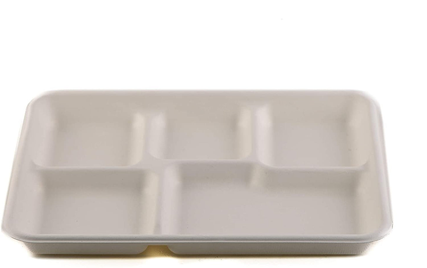 5 Compartment Compostable Sugarcane Lunch Tray