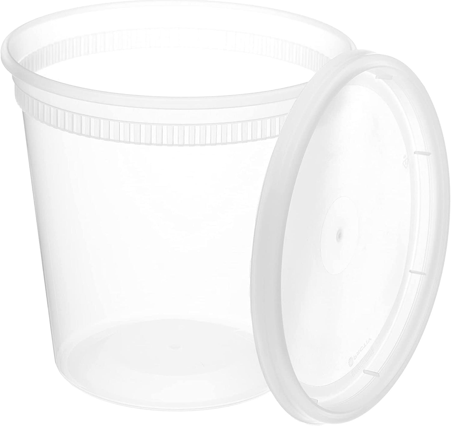 To Go Takeout Clear Round Containers Plastic Deli Soup Lunch Salad Snacks Treats Food Storage Meal Prep Heavy Duty Leak Spill Proof Free Translucent carryout Microwave Dishwasher  Safe & Air Tight Lids BPA Free Stackable Recyclable slime  arts and craft affordable bulk economical commercial wholesale Grocery Convenience Supermarket Bodega Store Restaurant Household Supplies nyc 32oz 32ounces