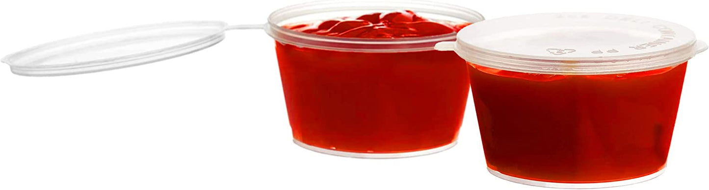 travel size To Go Take Out tasting Portion Dipping containers restaurant fast food food packaging jello shot slime storage diy small Plastic leak proof freezer safe leak proof ketchup mustard mayo hot sauce hinged lid Disposable Portion Condiment Clear 5.5oz 5.5 ounces economical bulk wholesale ecoquality