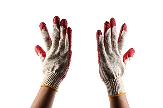 Work Gloves, Latex Dipped Nitrile Coated Gloves (Small, Medium, Large)