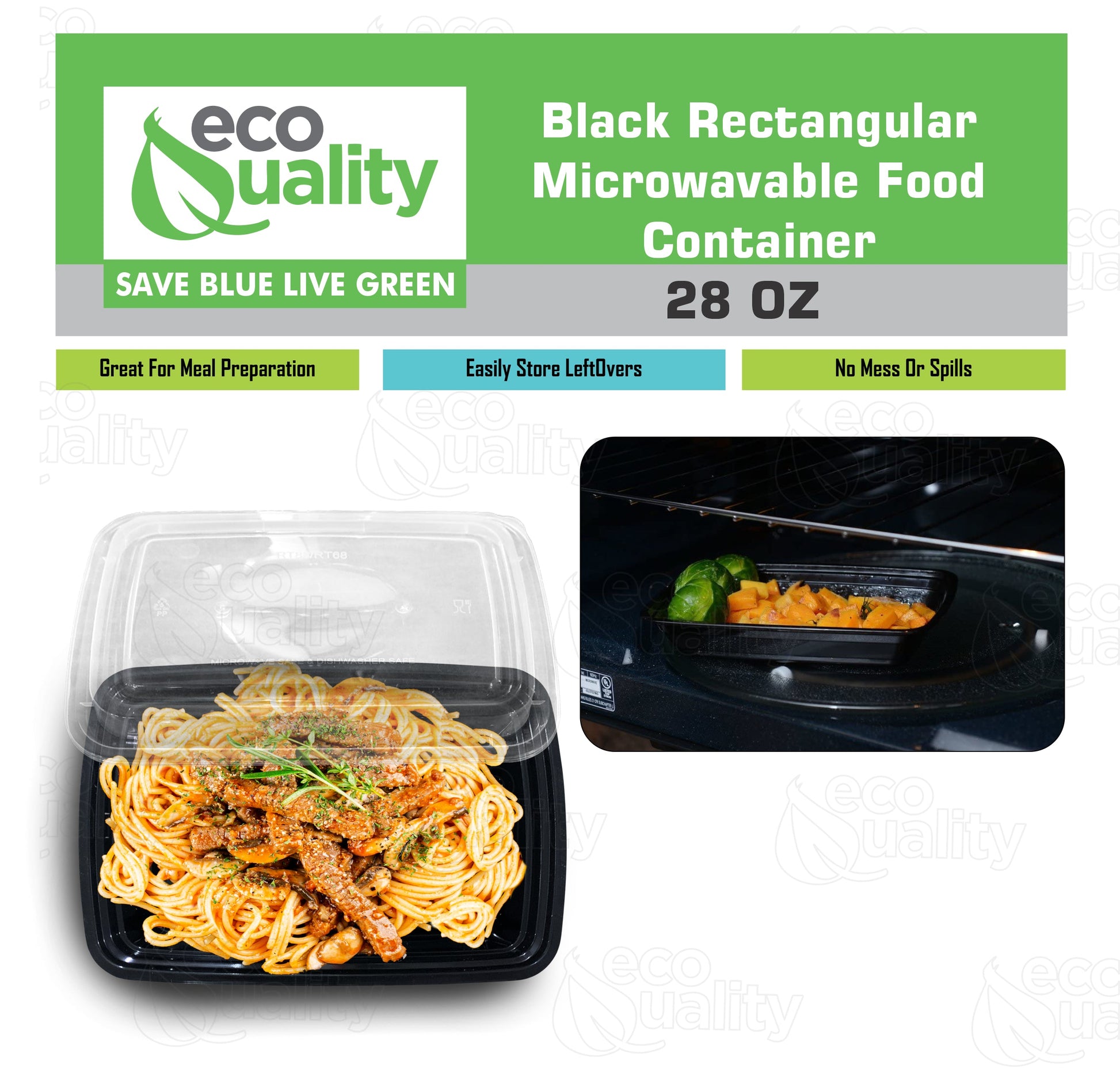 to-go boxes takeout delivery take out food storage containers Reusable Box Plastic Microwave Freezer white safe meal prep Lunch food storage solutions packaging Ecofriendly Disposable with lid black 28 oz 28 ounces economical bulk wholesale ecoquality restaurant fast food supplies nyc