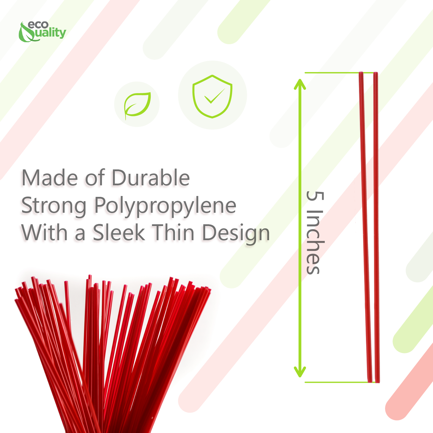 5" Red Plastic Stirrer Sip Straws For Coffee, Cocktail, Latte and Tea