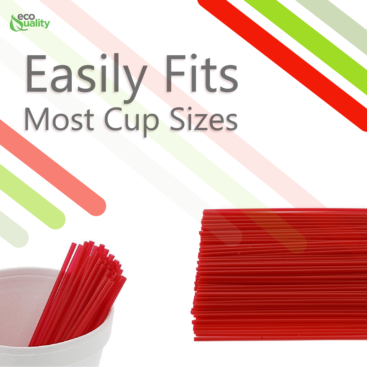 5" Red Plastic Stirrer Sip Straws For Coffee, Cocktail, Latte and Tea
