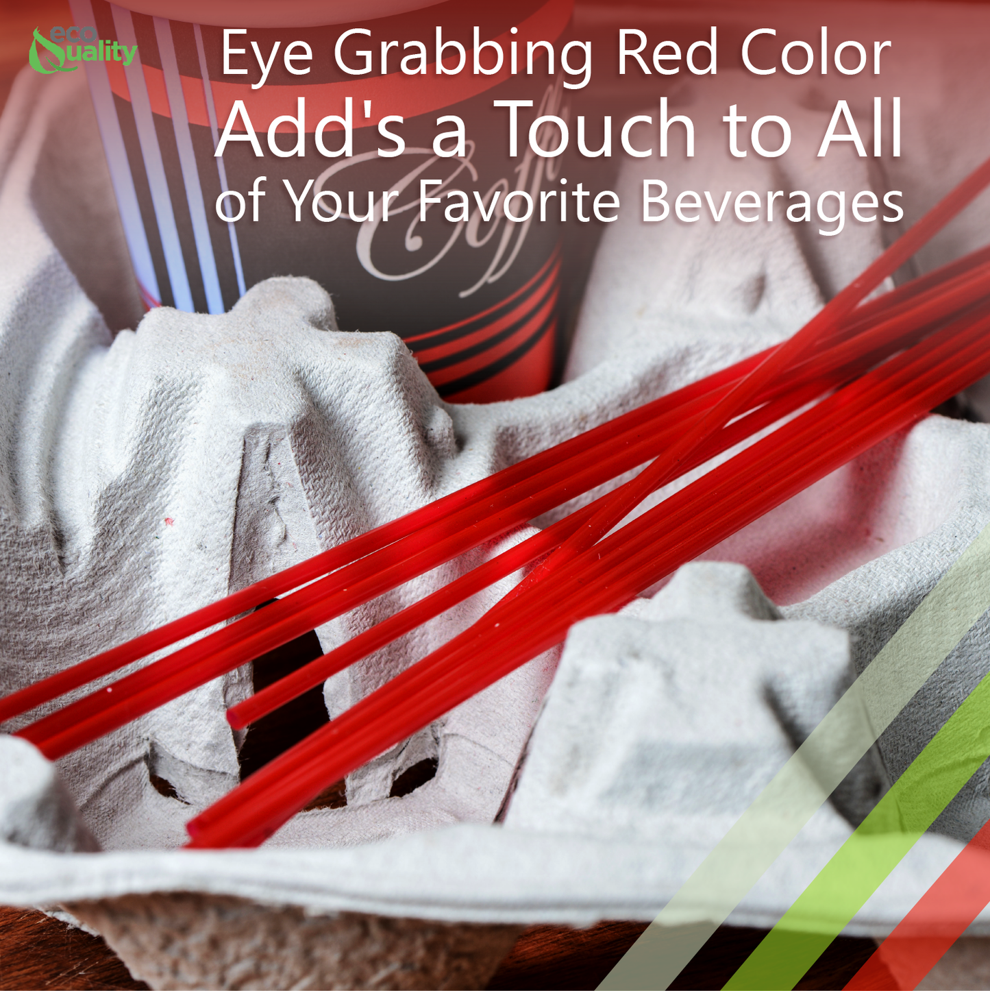 5" Red Plastic Stirrer Sip Straws For Coffee, Cocktail, Latte and Tea