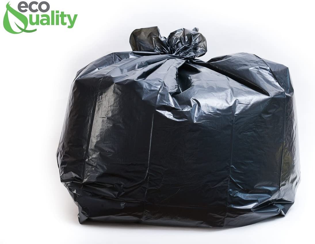 58 Gallon Extra Heavy Duty thickness 2.8 mil 40"W x 58"H Black Garbage Bags 100/Case