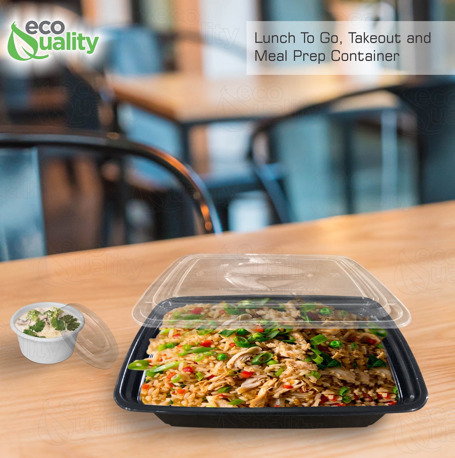 to-go boxes takeout delivery take out food storage containers Reusable Box Plastic Microwave Freezer white safe meal prep Lunch food storage solutions packaging Ecofriendly Disposable with lid black 28 oz 28 ounces economical bulk wholesale ecoquality restaurant fast food supplies nyc
