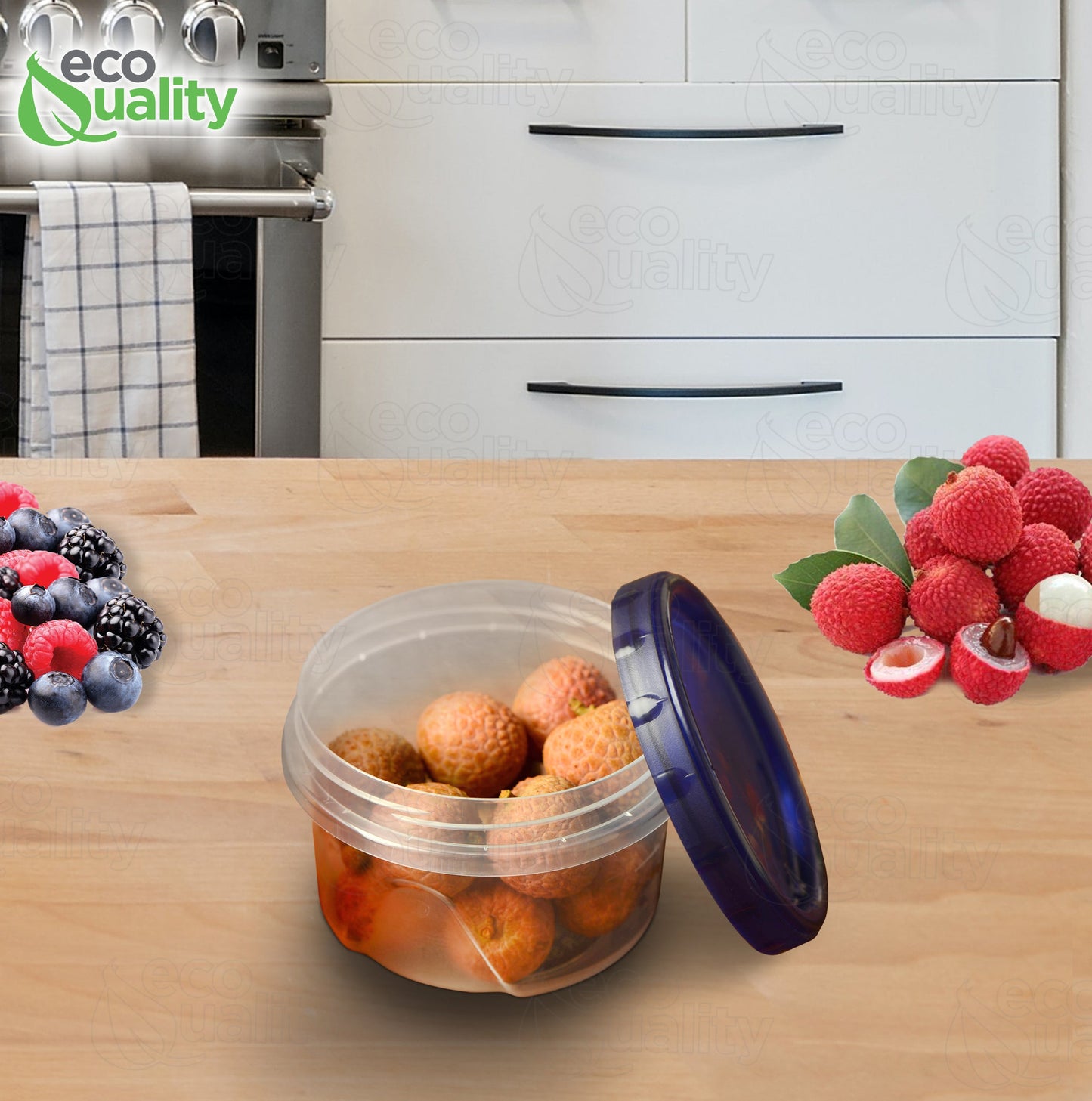 16oz Twist Top Storage Deli Containers BPA-Free, Reusable Airtight Plastic Food Storage Leak Proof Canisters