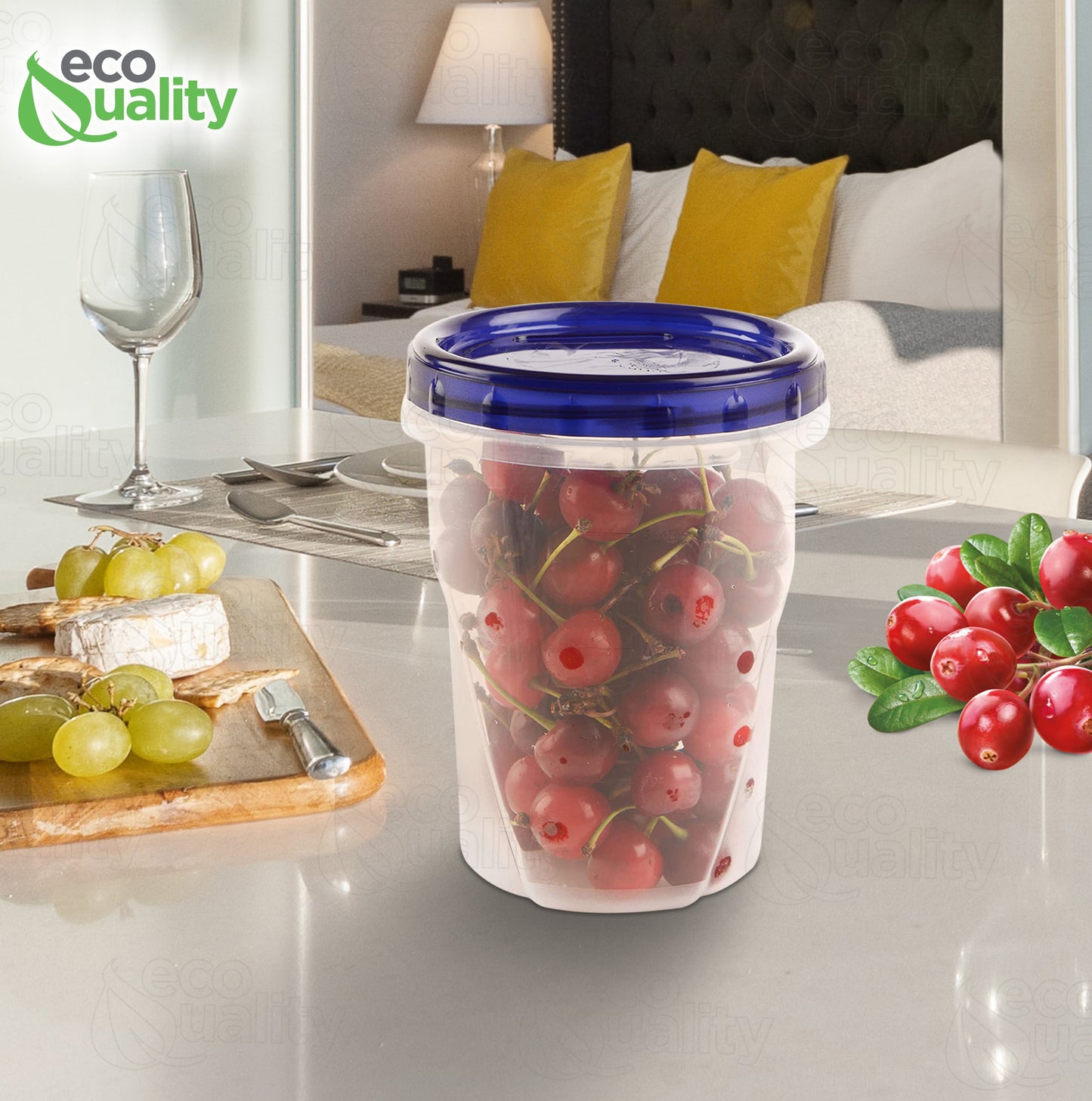 32oz Twist Top Storage Deli Containers BPA-Free, Reusable Airtight Plastic Food Storage Leak Proof Canisters