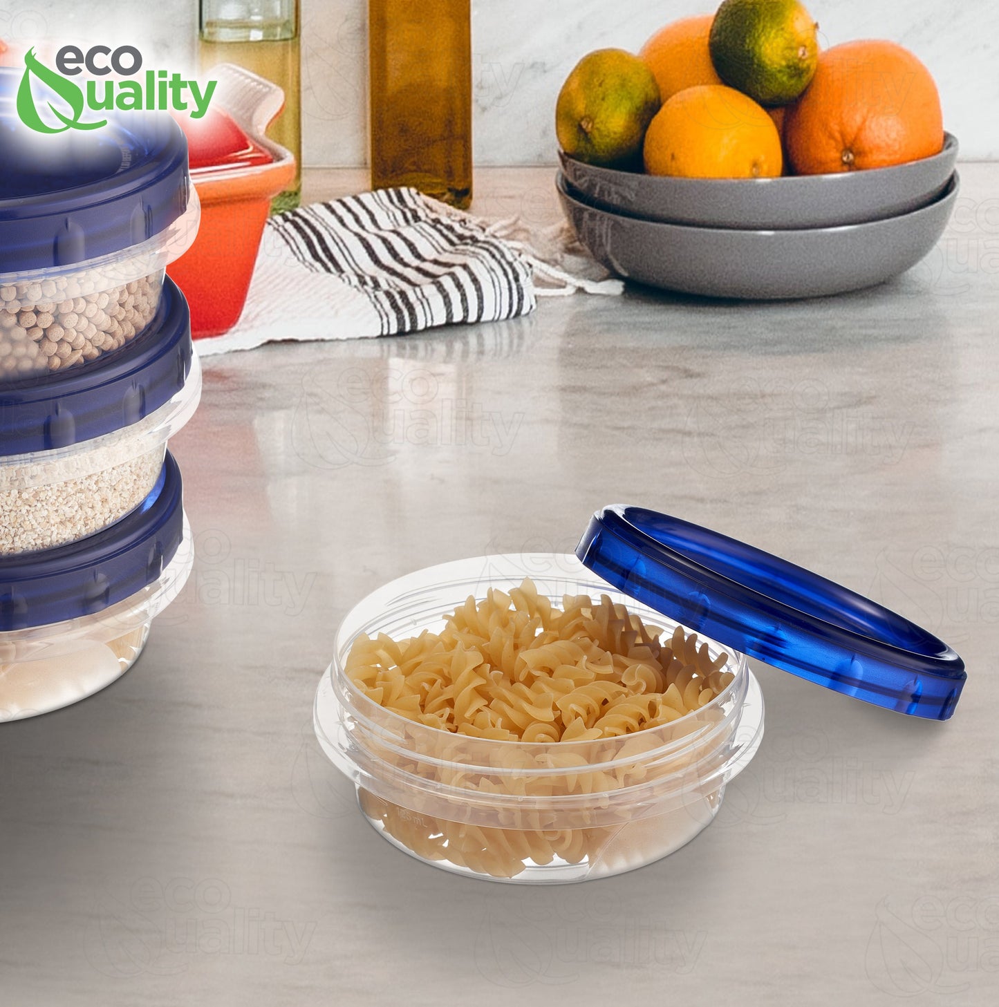 8oz Twist Top Plastic Storage Deli Containers BPA-Free, Reusable Airtight