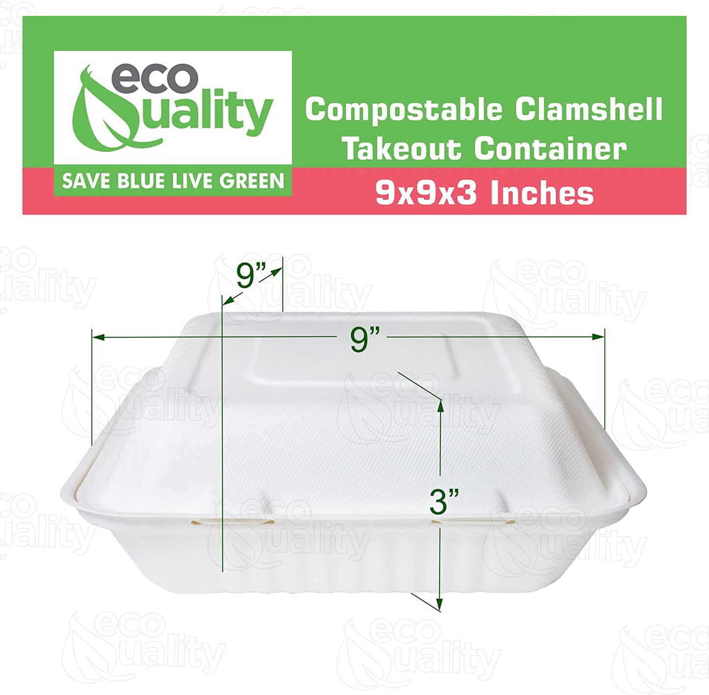 economical wax tree free Tree Free Stackable Square Hinged Clamshell Rice Plates Restaurants Parties Microwaveable Freezer Safe Heavy Duty Grease and Leak Resistant Proof Food Trucks Food Containers foam plastic alternative Ecofriendly Product Compostable Biodegradable Sugarcane Bagasse Clam Shell Take Out Containers carryout leftover mealprep burger box BPA Free 9x9x3 Take Out To Go Box