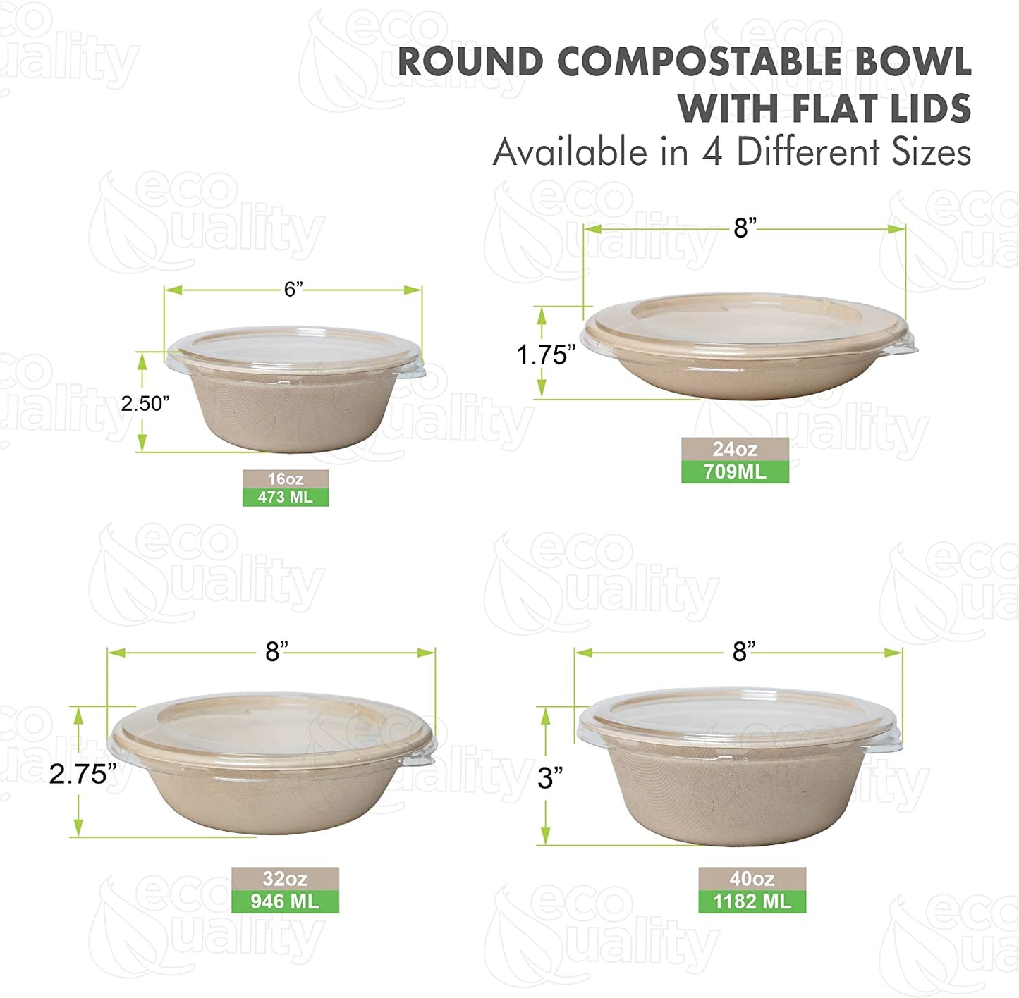 poke bowl breakfast bowl disposableproducts Microwavesafe LeakResistant bowl soupbowl Biodegradable Bowls sugarcane bowl ice cream bowl disposable bowl heavyduty bowl cereal bowl 16 ounces 16oz togo bowl with lids