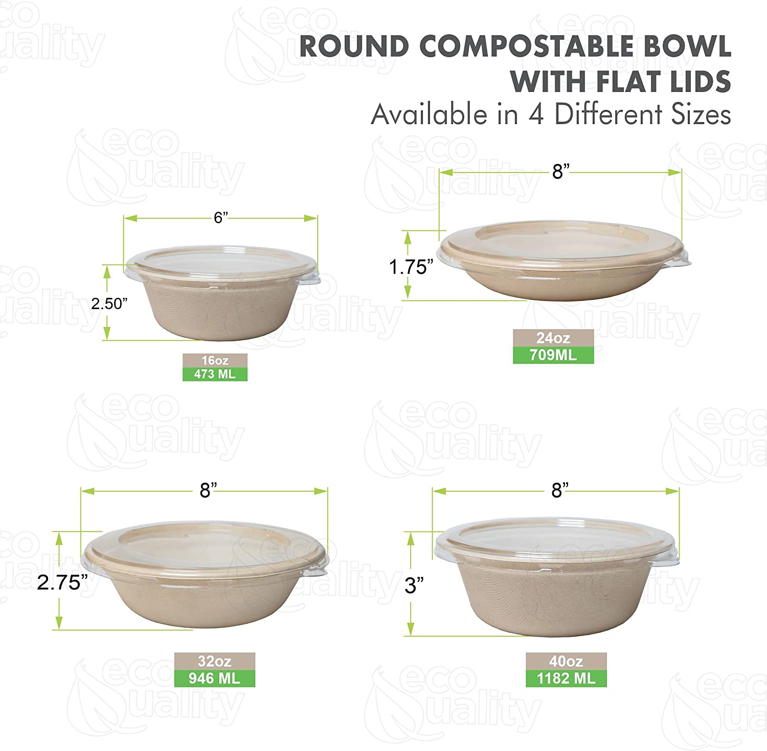 poke bowl breakfast bowl disposableproducts Microwavesafe LeakResistant bowl soupbowl Biodegradable Bowls sugarcane bowl ice cream bowl disposable bowl heavyduty bowl cereal bowl 16 ounces 16oz togo bowl with lids