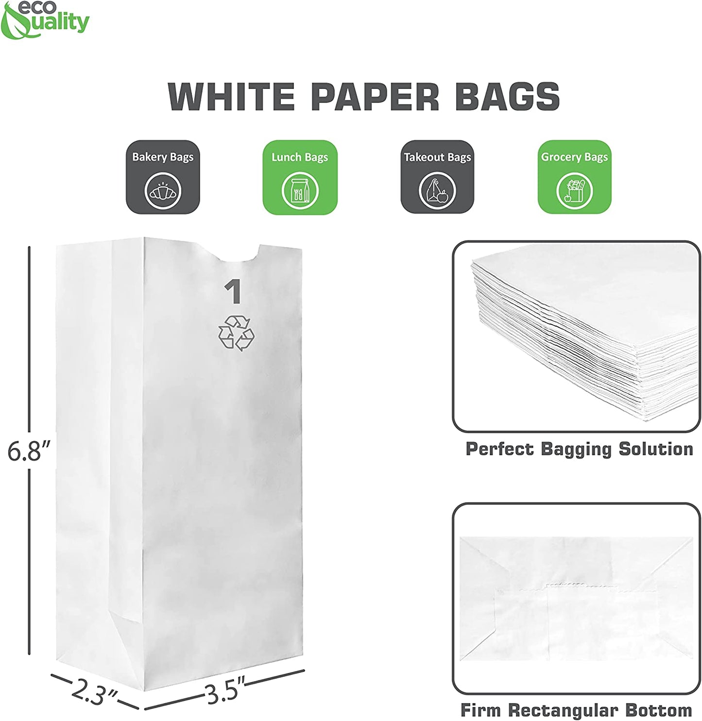 disposable bag White Paper Bags white Paper Shopping Bags foldable paper bag catering bags white kraft paper bag 1 pound candy bag snack bag gift bags DIY Bags arts and craft Sandwich Bag white paper bag party favor bag lunch bag togo bag takeout bag Restaurant supplies paper garbage bags Kraft Paper Bags kraft grocery bags Household Supplies
