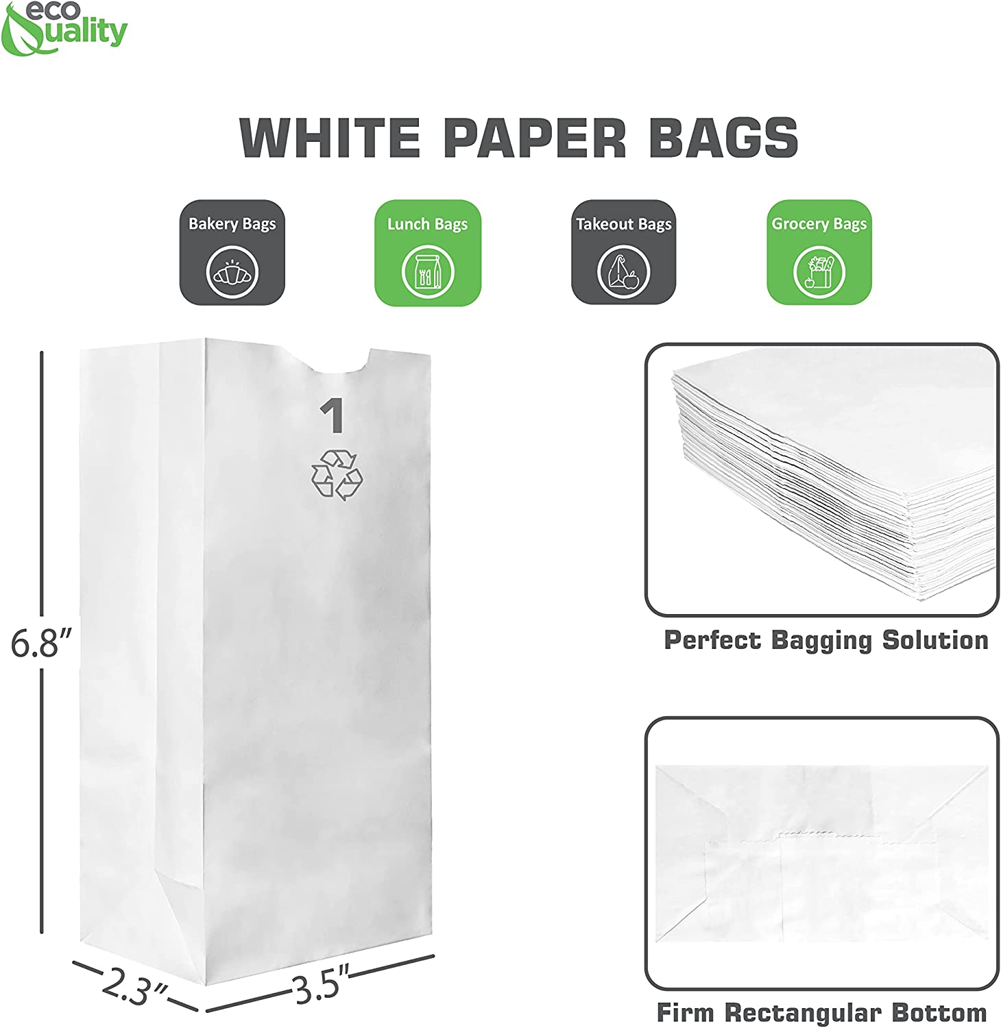 disposable bag White Paper Bags white Paper Shopping Bags foldable paper bag catering bags white kraft paper bag 1 pound candy bag snack bag gift bags DIY Bags arts and craft Sandwich Bag white paper bag party favor bag lunch bag togo bag takeout bag Restaurant supplies paper garbage bags Kraft Paper Bags kraft grocery bags Household Supplies