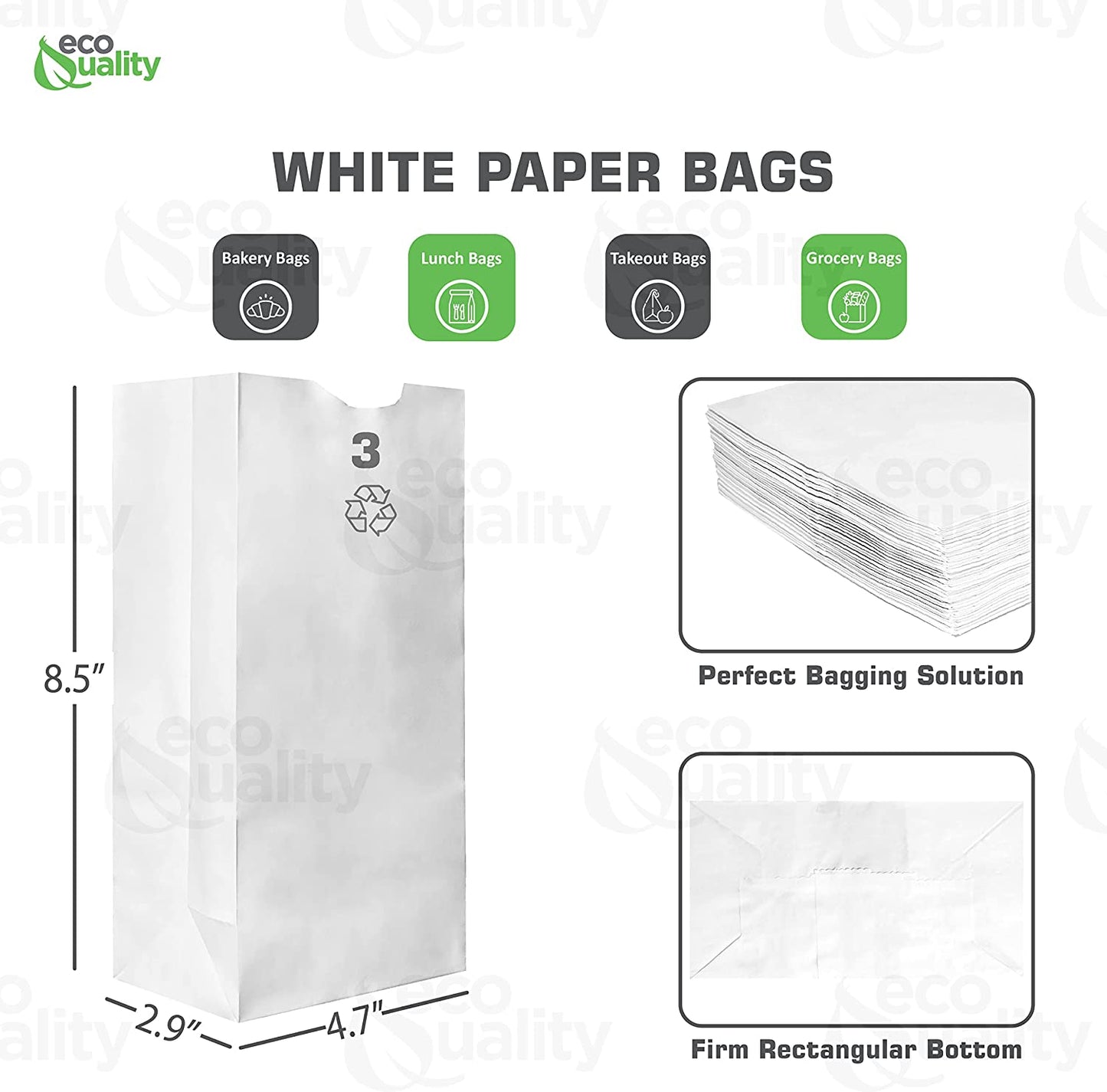 disposable bag White Paper Bags white Paper Shopping Bags foldable paper bag catering bags white kraft paper bag 1 pound candy bag snack bag gift bags DIY Bags arts and craft Sandwich Bag white paper bag party favor bag lunch bag togo bag takeout bag Restaurant supplies paper bakery bags Kraft Paper Bags kraft grocery bags Household Supplies 4 pound hero bread paper tall long bag 3 pound