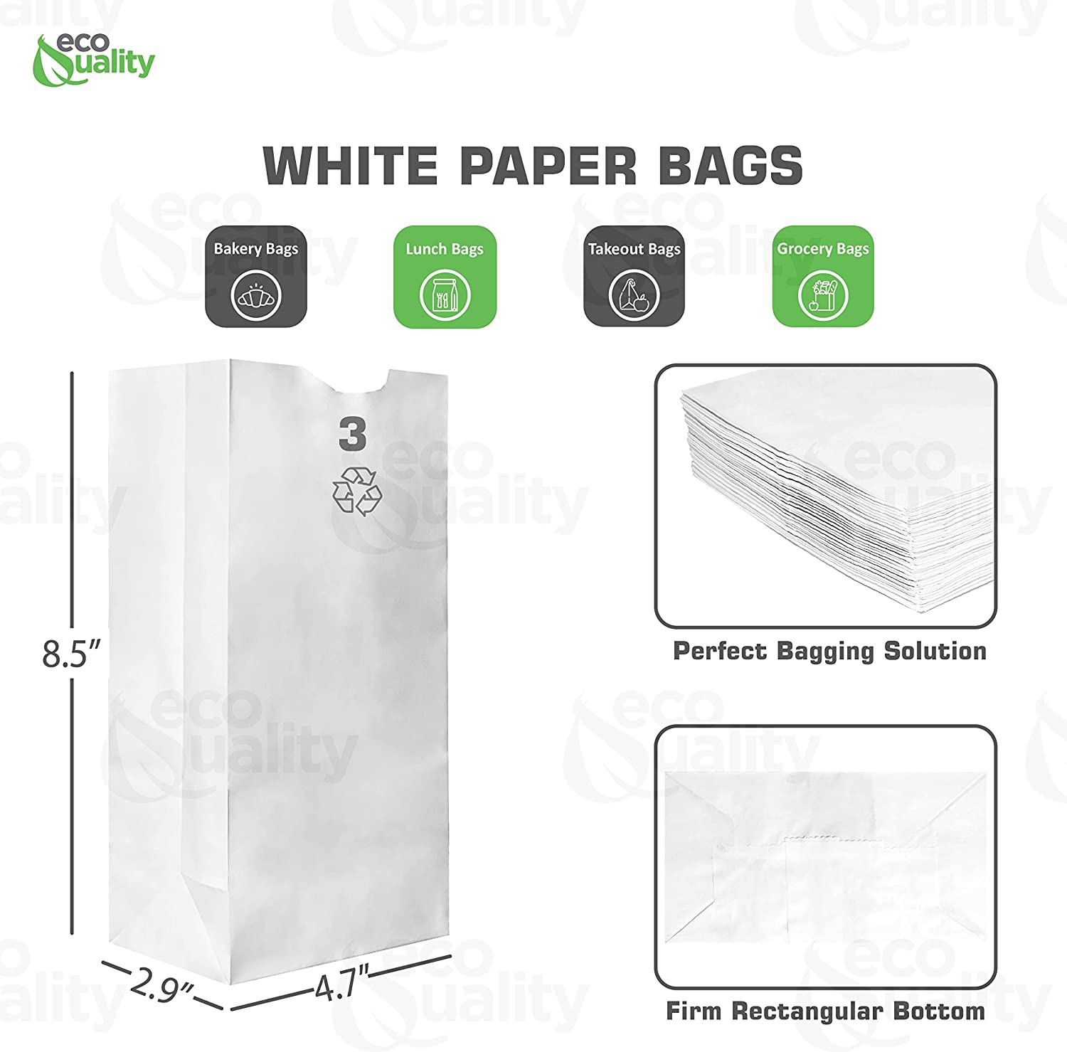 disposable bag White Paper Bags white Paper Shopping Bags foldable paper bag catering bags white kraft paper bag 1 pound candy bag snack bag gift bags DIY Bags arts and craft Sandwich Bag white paper bag party favor bag lunch bag togo bag takeout bag Restaurant supplies paper bakery bags Kraft Paper Bags kraft grocery bags Household Supplies 4 pound hero bread paper tall long bag 3 pound