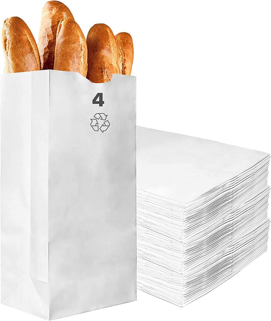disposable bag White Paper Bags white Paper Shopping Bags foldable paper bag catering bags white kraft paper bag 1 pound candy bag snack bag gift bags DIY Bags arts and craft Sandwich Bag white paper bag party favor bag lunch bag togo bag takeout bag Restaurant supplies paper bakery bags Kraft Paper Bags kraft grocery bags Household Supplies 4 pound hero bread paper tall long bag 