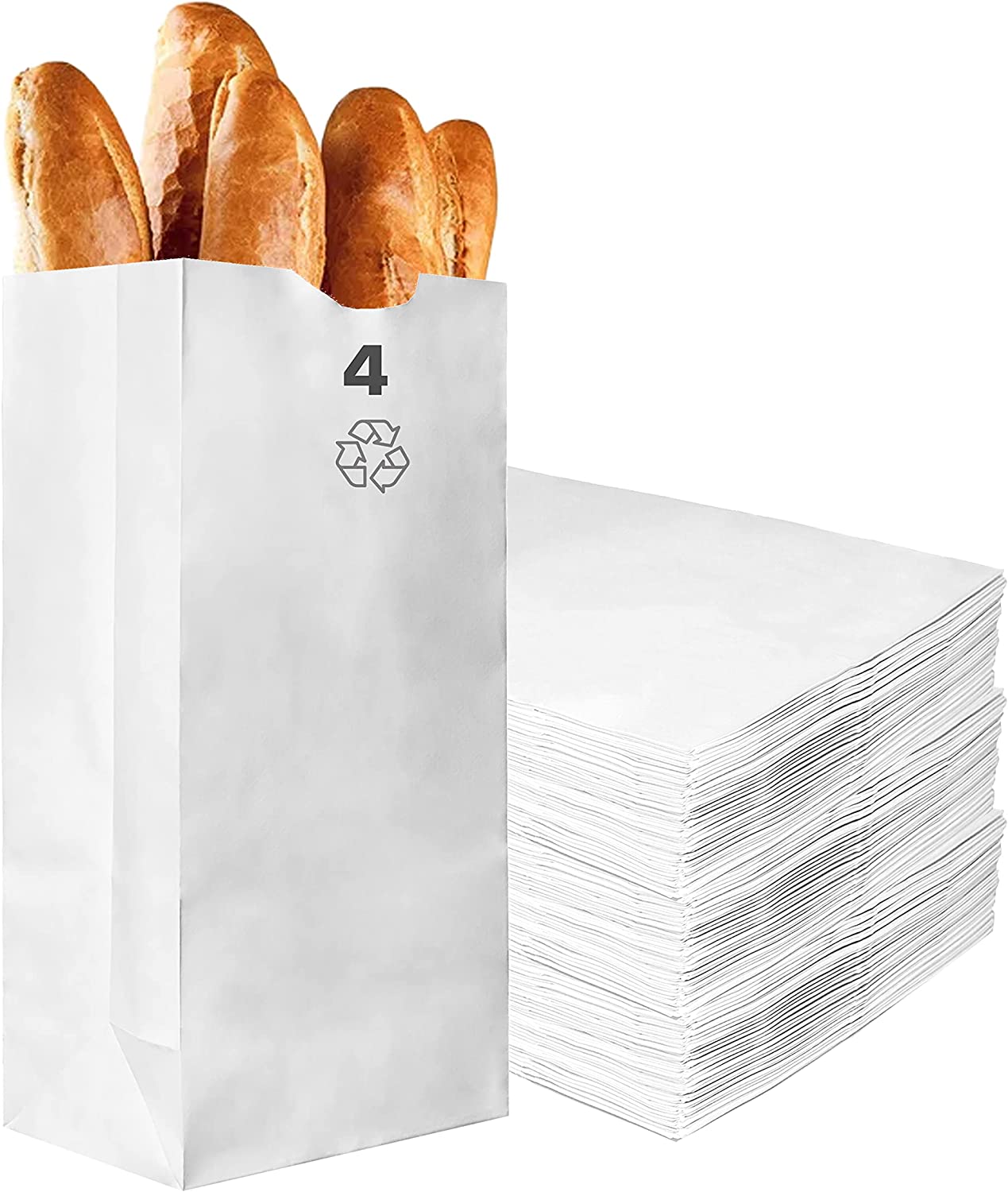 disposable bag White Paper Bags white Paper Shopping Bags foldable paper bag catering bags white kraft paper bag 1 pound candy bag snack bag gift bags DIY Bags arts and craft Sandwich Bag white paper bag party favor bag lunch bag togo bag takeout bag Restaurant supplies paper bakery bags Kraft Paper Bags kraft grocery bags Household Supplies 4 pound hero bread paper tall long bag 