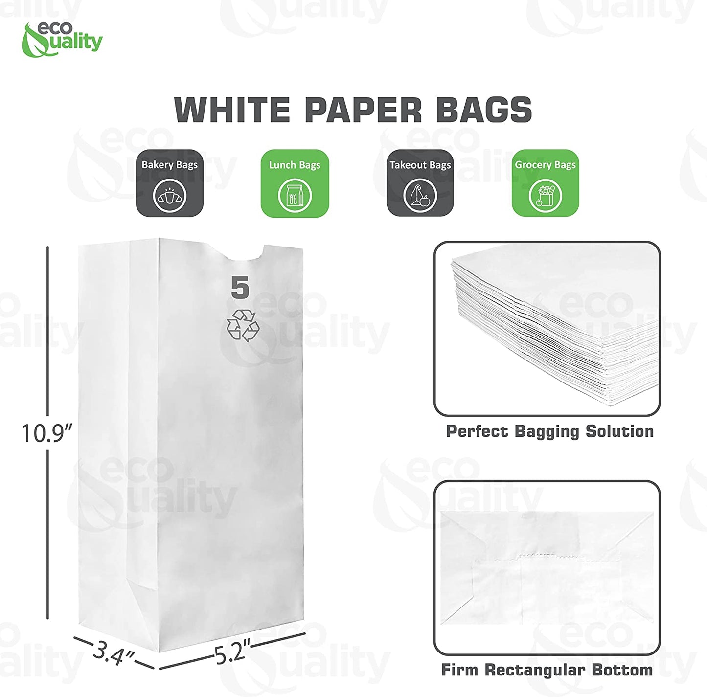 disposable bag White Paper Bags white Paper Shopping Bags foldable paper bag catering bags white kraft paper bag 1 pound candy bag snack bag gift bags DIY Bags arts and craft Sandwich Bag white paper bag party favor bag lunch bag togo bag takeout bag Restaurant supplies paper bakery bags Kraft Paper Bags kraft grocery bags Household Supplies 4 pound hero bread paper tall long bag 5 pound