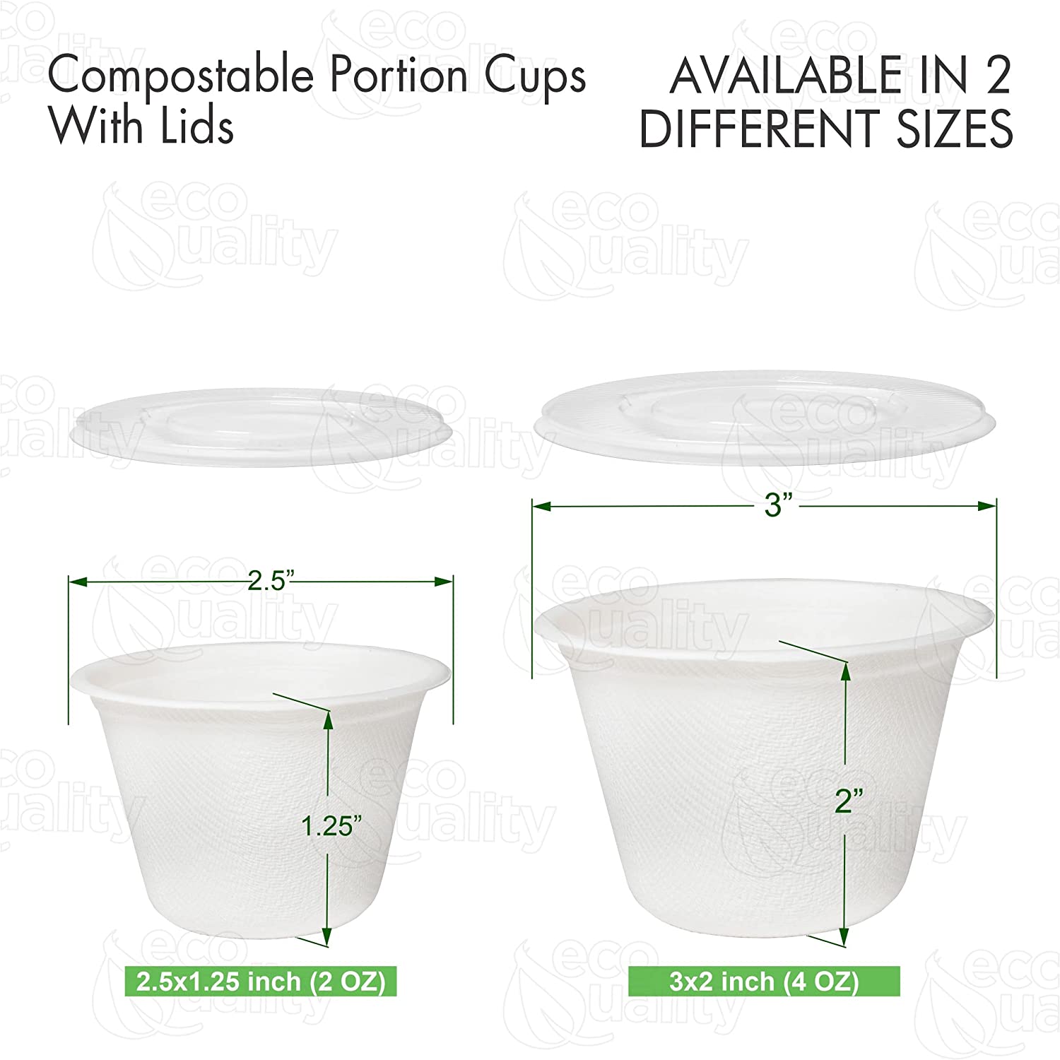 white travel size to go take out delivery souffle small paper small with lid shot cups serving Sauce sample Salad Dressing restaurant fast food Dipping pill Ice Cream mouthwash medicine Measuring leakproof Leak Resistant ketchup mustard hot sauce food packaging solution jello slime Food Storage DIY Disposable Portion Cups with lid condiment Compostable Biodegradable Bagasse Sugarcane artsandcraft