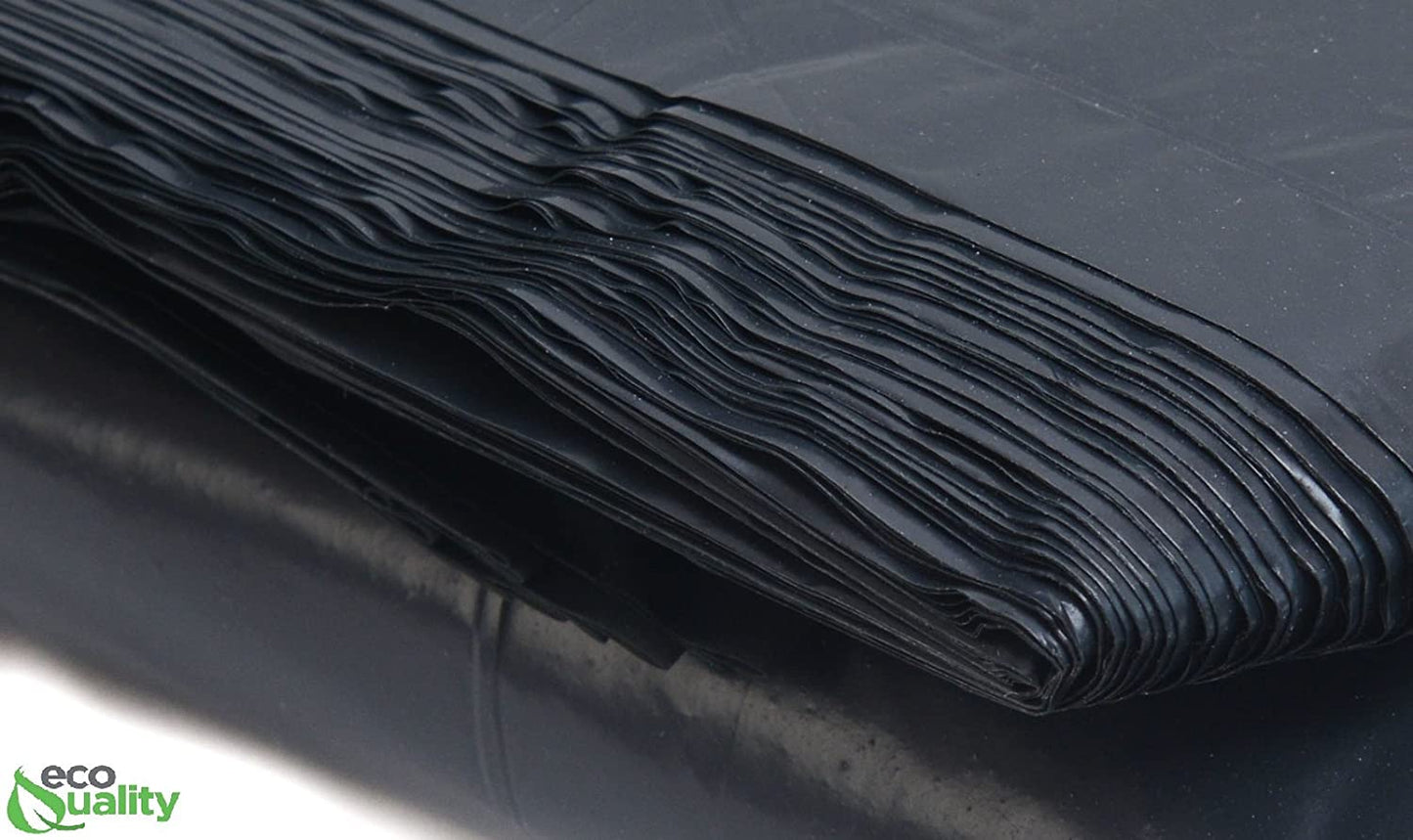 58 Gallon Extra Heavy Duty thickness 2.8 mil 40"W x 58"H Black Garbage Bags 100/Case