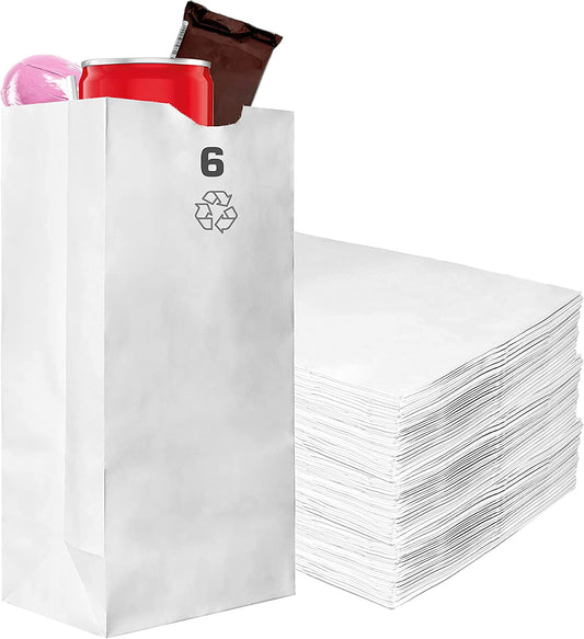 disposable bag White Paper Bags white Paper Shopping Bags foldable paper bag catering bags white kraft paper bag 1 pound candy bag snack bag gift bags DIY Bags arts and craft Sandwich Bag white paper bag party favor bag lunch bag togo bag takeout bag Restaurant supplies paper bakery bags Kraft Paper Bags kraft grocery bags supermarket Household Supplies hero bread tall long paper bag 6 pound 
