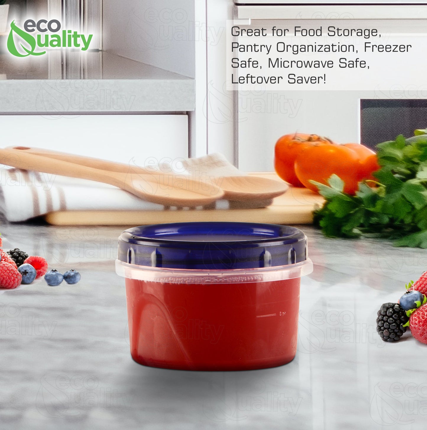 16oz Twist Top Storage Deli Containers BPA-Free, Reusable Airtight Plastic Food Storage Leak Proof Canisters