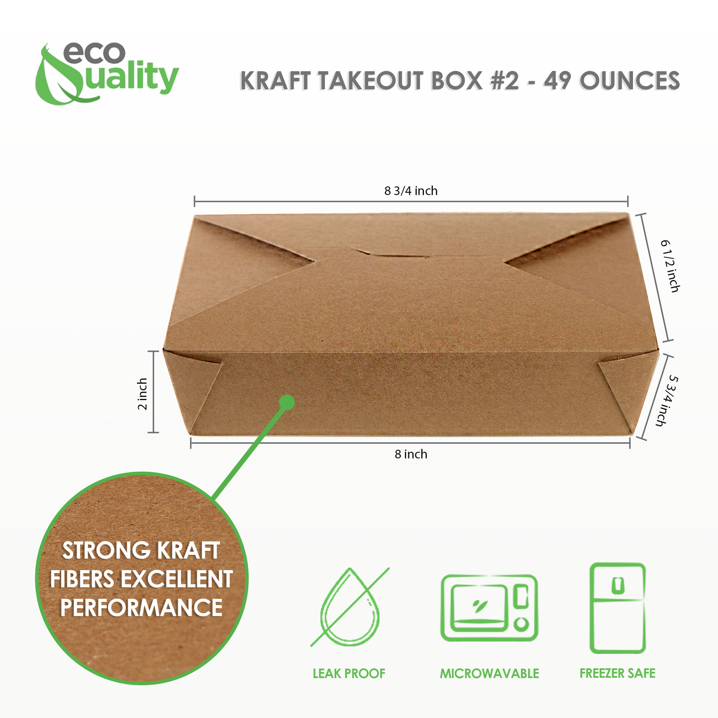 Kraft Microwavable Folded Paper Take-Out Containers BIO BOX