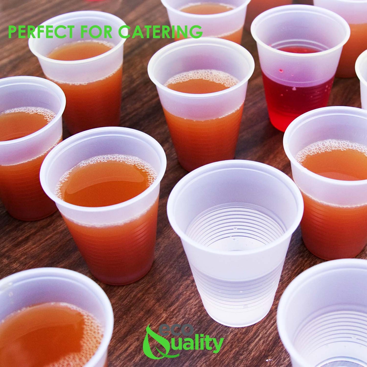 [100] Translucent Plastic Cups - Disposable 7 ounce Cold Drink Party Cups - Cold Drink, Soda Cups, Party Cups, Water Cups, Drinking Cups for Home, Office, Events, Parties and Takeout