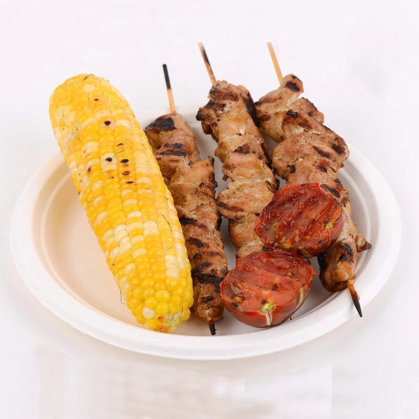 6" Round Compostable Natural Sugarcane Plates