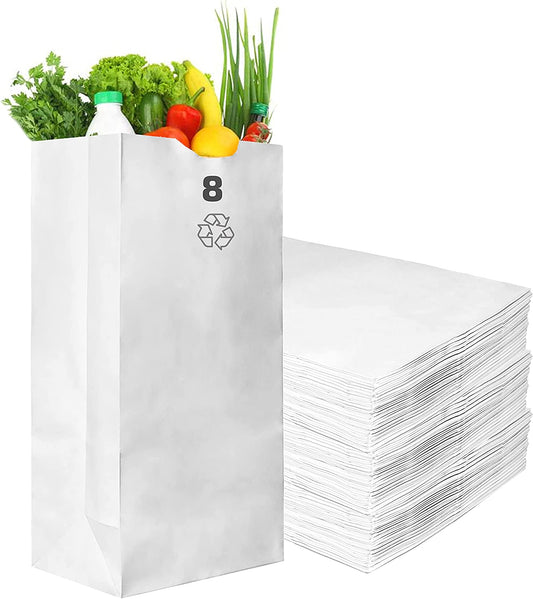 disposable bag White Paper Bags white Paper Shopping Bags foldable paper bag catering bags white kraft paper bag 1 pound candy bag snack bag gift bags DIY Bags arts and craft Sandwich Bag white paper bag party favor bag lunch bag togo bag takeout bag Restaurant supplies paper bakery bags Kraft Paper Bags kraft grocery bags supermarket Household Supplies hero bread tall long paper bag 8 pound