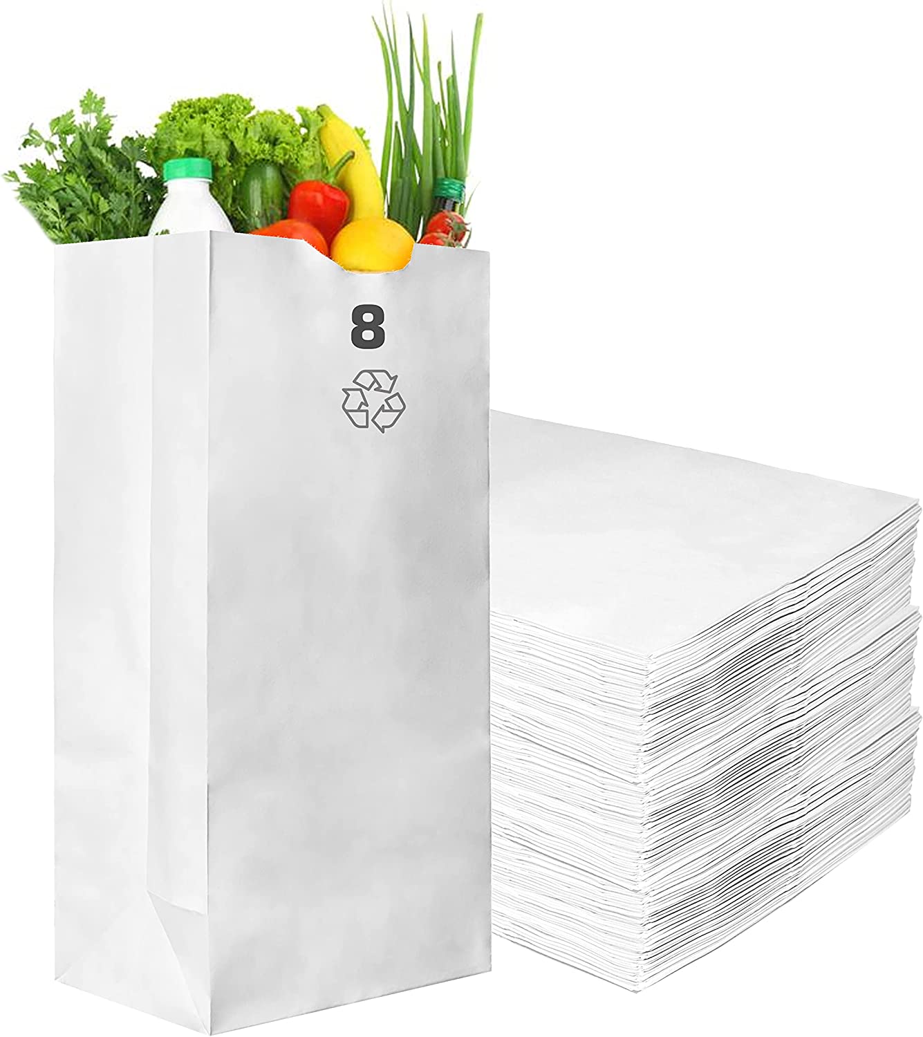 disposable bag White Paper Bags white Paper Shopping Bags foldable paper bag catering bags white kraft paper bag 1 pound candy bag snack bag gift bags DIY Bags arts and craft Sandwich Bag white paper bag party favor bag lunch bag togo bag takeout bag Restaurant supplies paper bakery bags Kraft Paper Bags kraft grocery bags supermarket Household Supplies hero bread tall long paper bag 8 pound