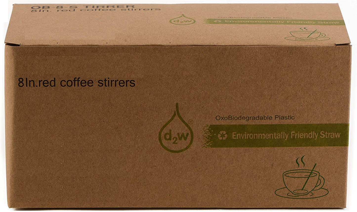 Compostable Plastic Stirrer, Bio Degradable, Eco Friendly, Sip Stirrer, Bar Stirrer, Sip Straw, For Coffee, Cocktail, Latte and Tea - Red