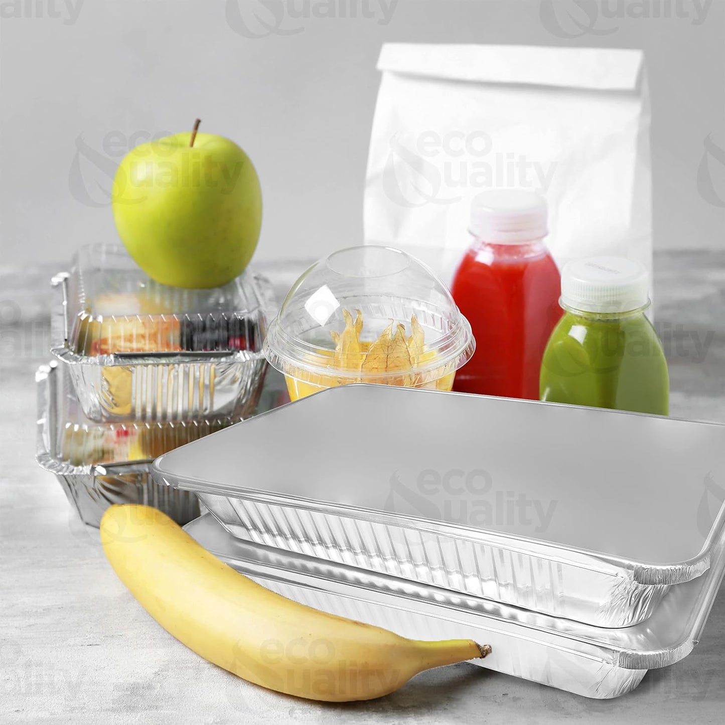Disposable 21" x 13" Full Size Shallow Aluminum Foil Roasting and Steam Pans with Lids
