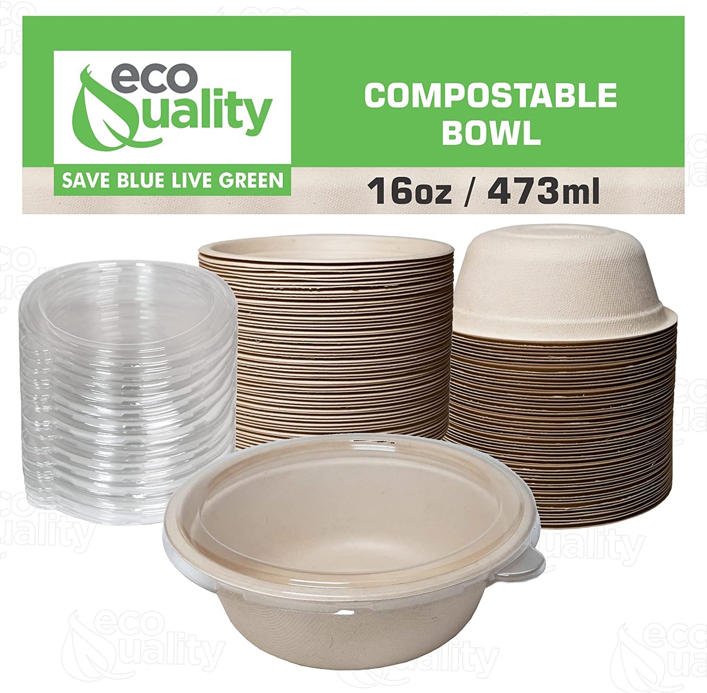 poke bowl breakfast bowl disposableproducts Microwavesafe LeakResistant bowl soupbowl Biodegradable Bowls sugarcane bowl ice cream bowl disposable bowl heavyduty bowl cereal bowl 16 ounces 16oz togo bowl with lids