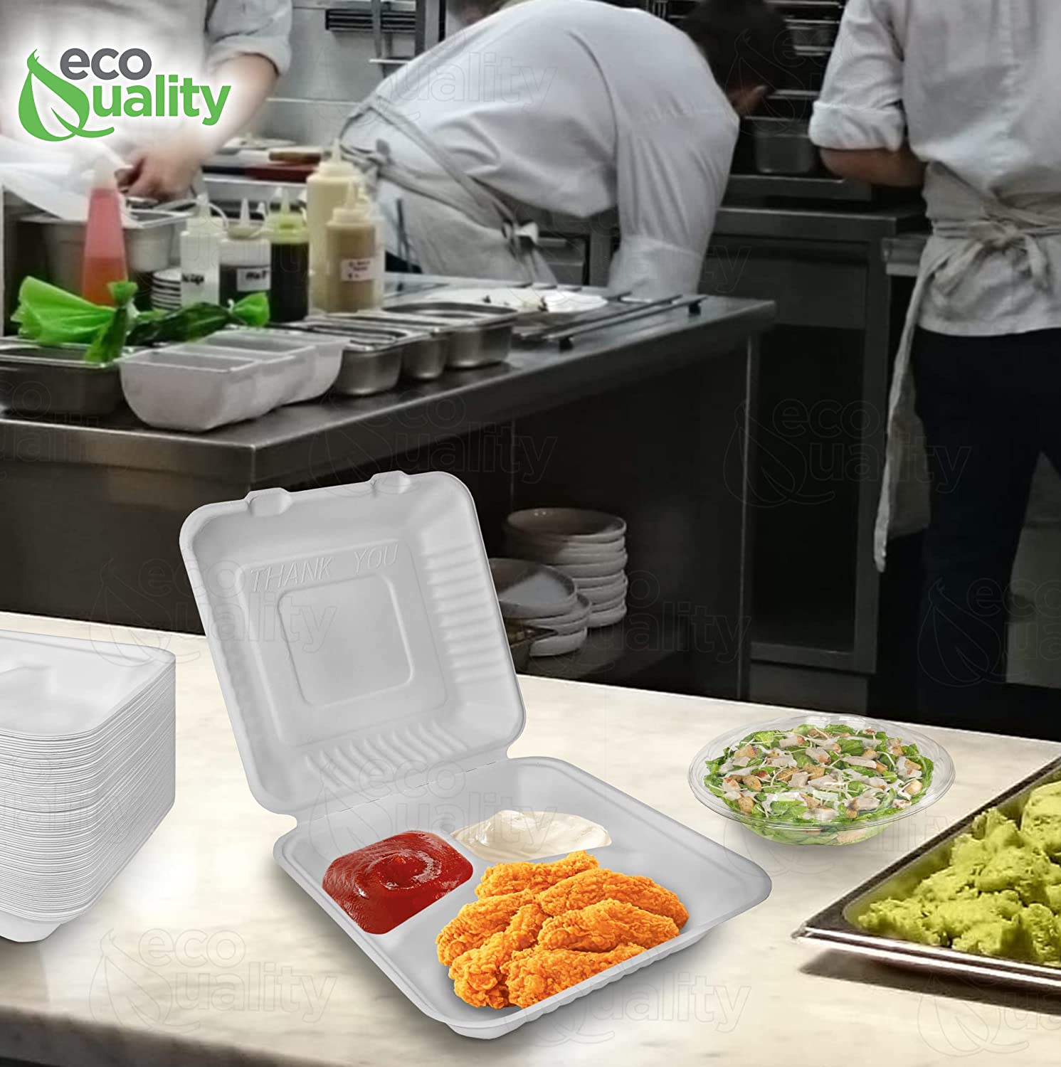 Rice Plates wax tree free Tree Free Stackable Square Hinged Clamshell Restaurants Parties Microwaveable Freezer Safe Heavy Duty Grease and Leak Resistant Proof Food Trucks Food Containers foam plastic alternative Ecofriendly Product Compostable Biodegradable Sugarcane Bagasse Clam Shell Take Out Containers carryout leftover mealprep burger box BPA Free 9x9x3 Take Out To Go Box 3 Compartment Online Store economical