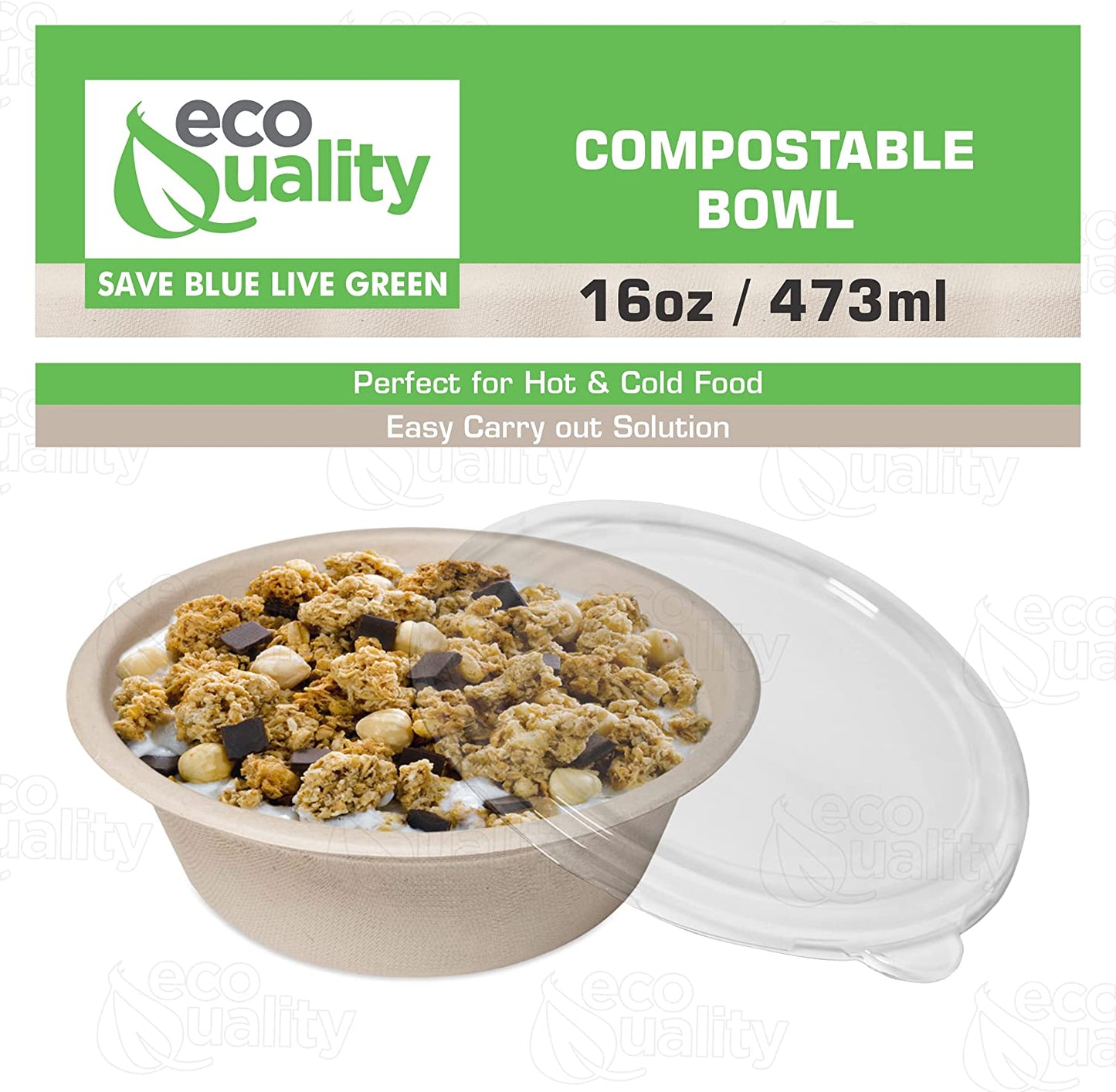 poke bowl breakfast bowl disposableproducts Microwavesafe LeakResistant bowl soupbowl Biodegradable Bowls sugarcane bowl ice cream bowl disposable bowl heavyduty bowl cereal bowl 16 ounces 16oz togo bowl with lids