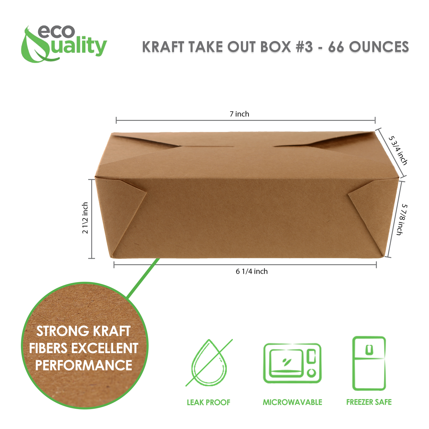 Kraft Microwavable Folded Paper Take-Out Containers BIO BOX
