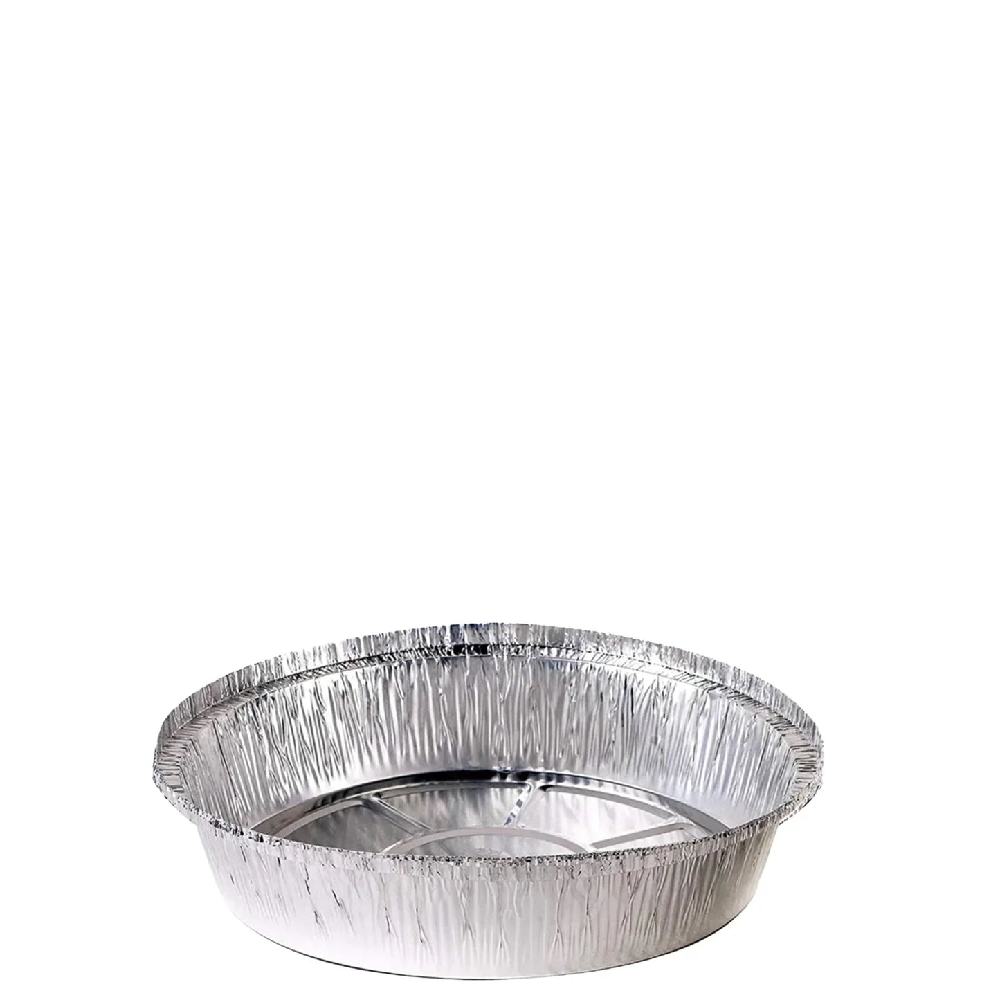 Restaurant Meal Prep Food Trucks Caterers Buffet serve Cold hot food affordable bulk economical commercial wholesale freezer safe reusable recyclable High Quality Recyclable Aluminum Take out to go container tin Round Foil Aluminum Pan ecoquality Baking Oven Cake Supplies heavy duty strong sturdy dinner lunch breakfast  entrees, appetizers, sides, or even desserts container hemmed edges silver stackable round leak proof  8 inches diameter 34 fluid ounces oz