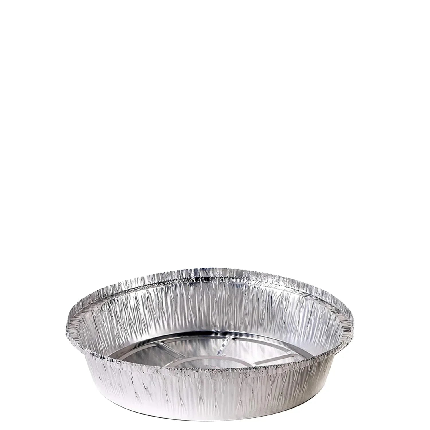 Restaurant Meal Prep Food Trucks Caterers Buffet serve Cold hot food affordable bulk economical commercial wholesale freezer safe reusable recyclable High Quality Recyclable Aluminum Take out to go container tin Round Foil Aluminum Pan ecoquality Baking Oven Cake Supplies heavy duty strong sturdy dinner lunch breakfast  entrees, appetizers, sides, or even desserts container hemmed edges silver stackable round leak proof  8 inches diameter 34 fluid ounces oz