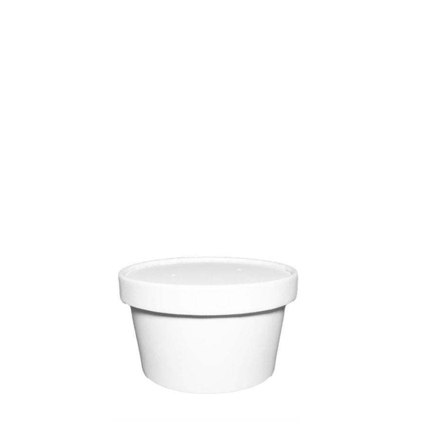 Disposable White Paper Soup Containers Ice-Cream Paper Cup With Vented Lids