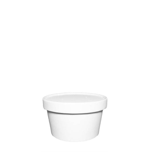Disposable White Paper Soup Containers Ice-Cream Paper Cup With Vented Lids