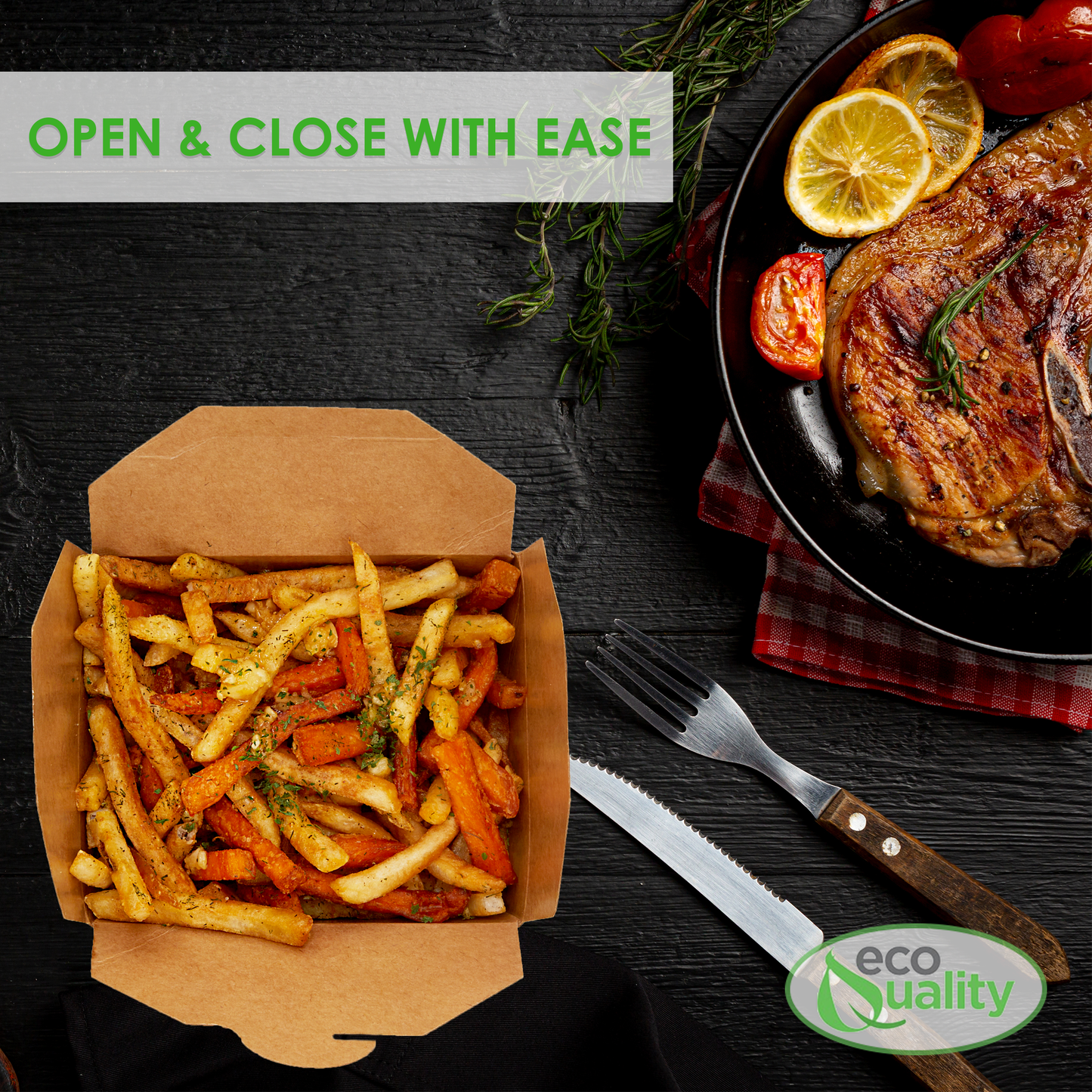 #3 Disposable Microwavable Kraft Brown Folded Paper Take-Out Containers 66oz