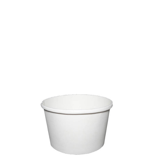 Disposable White Paper Soup Containers  Ice Cream Yogurt Cups