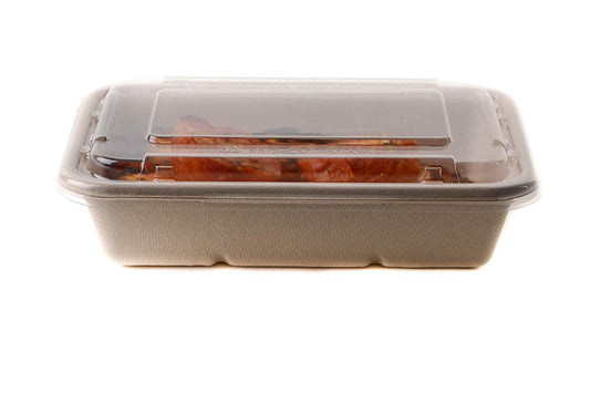 Meal Prep Heavy Duty Leak Spill Proof Free  Grease and Leak Resistant Proof  container with lid  To Go Take Out  Restaurant Food Trucks Caterers take out sustainable  Container Tray  Compostable Tray  Compostable Biodegradable Sugarcane Bagasse  affordable bulk economical commercial wholesale nyc supplies ecoquality ecofriendly sustainable