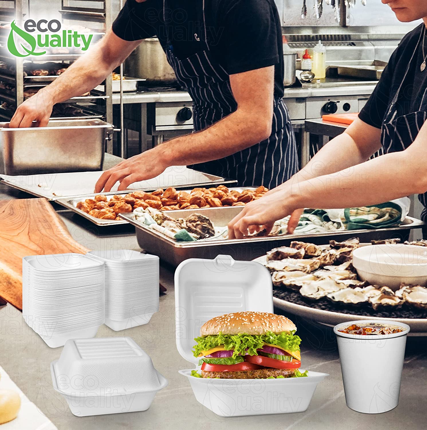 wax tree free Tree Free carryout leftover mealprep foam plastic alternative Grease and Leak Resistant Proof BPA Free Stackable Heavy Duty Microwaveable Freezer Safe burger box Square Hinged Clamshell Restaurants Parties Food Trucks Food Containers Ecofriendly Product Compostable Biodegradable Sugarcane Bagasse Clam Shell Take Out Containers 6x6x3 Take Out To Go Box hot or cold economical