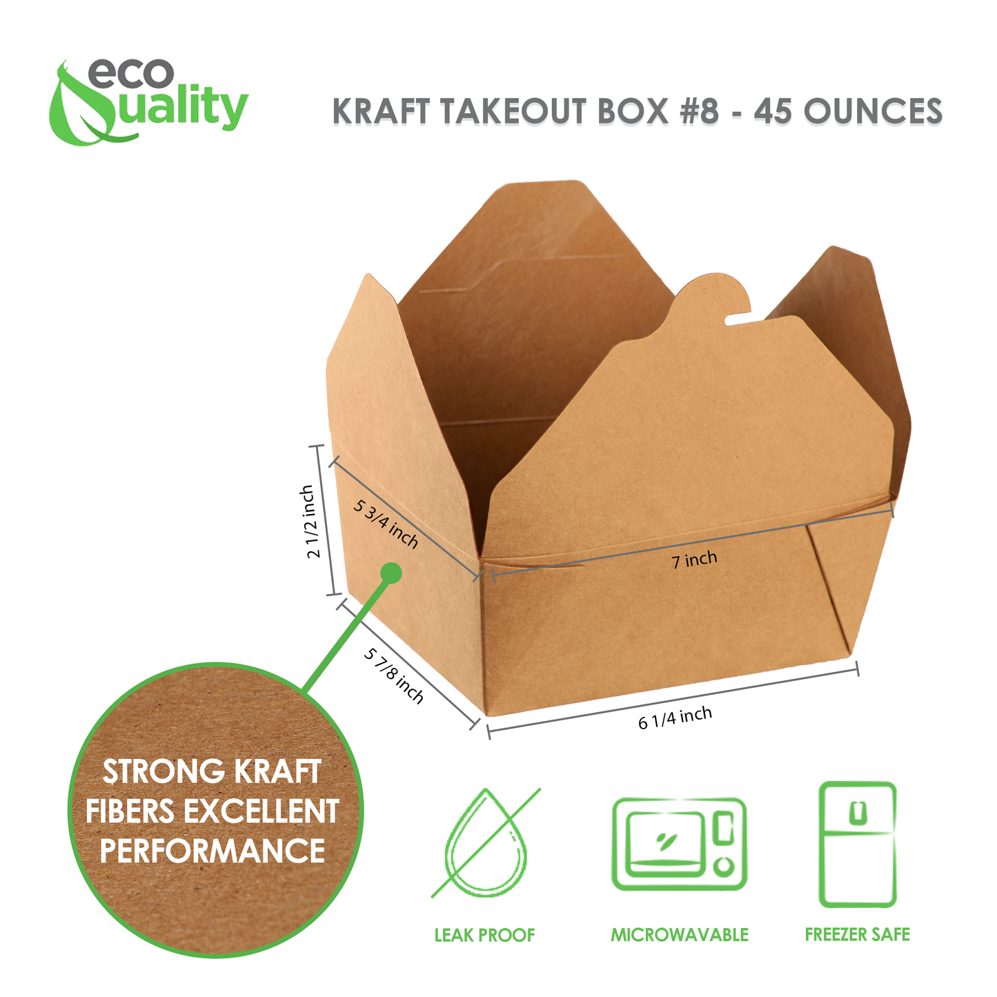 Kraft Microwavable Folded Paper Take-Out Containers BIO BOX