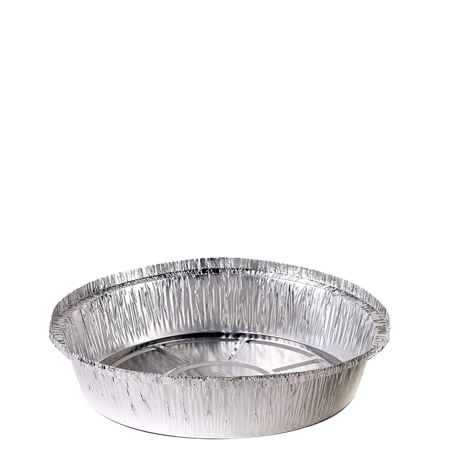 Restaurant Meal Prep Food Trucks Caterers Buffet serve Cold hot food affordable bulk economical commercial wholesale freezer safe reusable recyclable High Quality Recyclable Aluminum Take out to go container tin Round Foil Aluminum Pan ecoquality Baking Oven Cake Supplies heavy duty strong sturdy dinner lunch breakfast  entrees, appetizers, sides, or even desserts container hemmed edges silver stackable round leak proof  9 inches diameter 44 fluid ounces oz